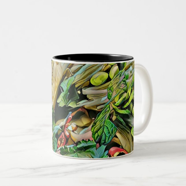Caneca De Café Em Dois Tons Ramen trabalho de arte (Frente Esquerda)