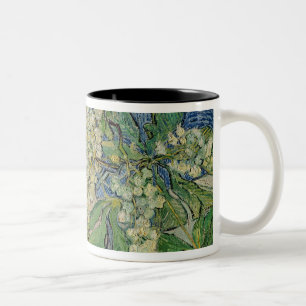 Caneca De Café Em Dois Tons Ramos de florescência da castanha de Vincent van