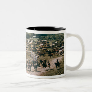 Caneca De Café Em Dois Tons Rancho de gado, Colorado, 1899 (foto)