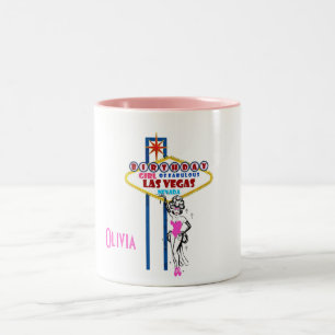 Caneca De Café Em Dois Tons Rapariga De Aniversário Do Fabuloso SHOWGIRL Mug D