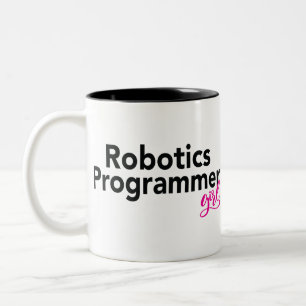Caneca De Café Em Dois Tons Rapariga de Programas Robóticos