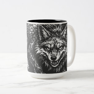 Caneca De Café Em Dois Tons Raposa Astuta da Floresta — por BurnsInHell