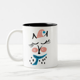 Caneca De Café Em Dois Tons Raposa com Cílios Longos Desenho Natalino Capricho