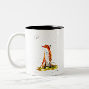 Caneca De Café Em Dois Tons Raposa-da-água da floresta, animais selvagens, b