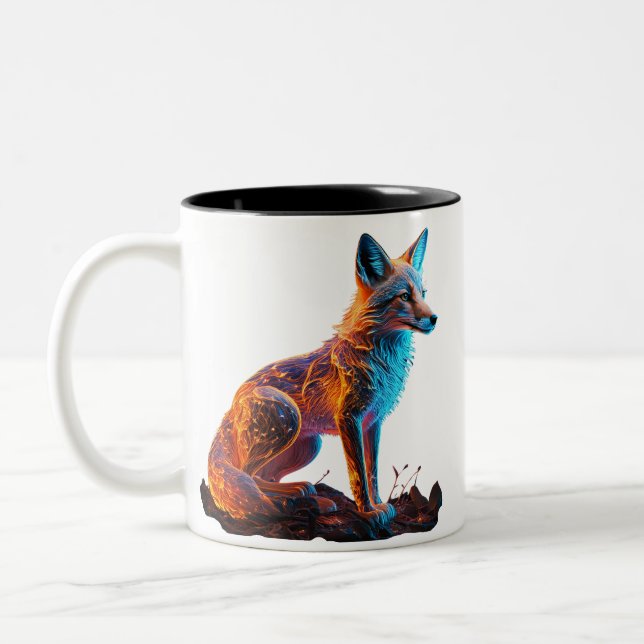 Caneca De Café Em Dois Tons Raposa de Frost Fogo (Esquerda)