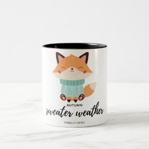 Caneca De Café Em Dois Tons raposa fofa de outono 