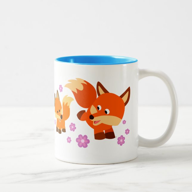 Caneca De Café Em Dois Tons Raposas de Cartoons Bons (Direita)