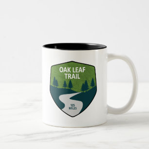Caneca De Café Em Dois Tons Rastreio de Folha de Carvalho