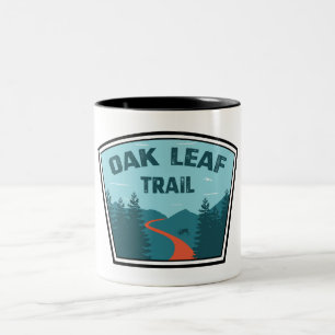 Caneca De Café Em Dois Tons Rastreio de Folha de Carvalho