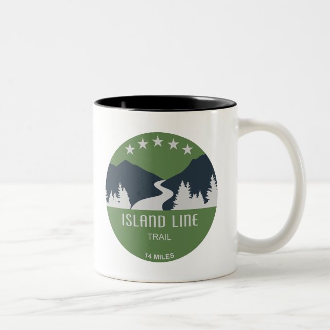 Caneca De Café Em Dois Tons Rastreio de Linha da Ilha (Direita)