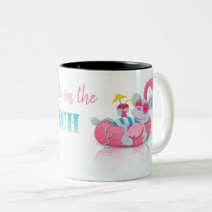 Caneca De Café Em Dois Tons Rato Fofo  Praia Elegante