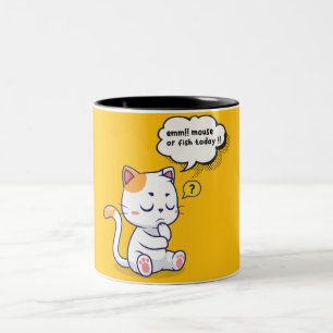 Caneca De Café Em Dois Tons Rato ou Peixe? - animal de estimação engraçado - G