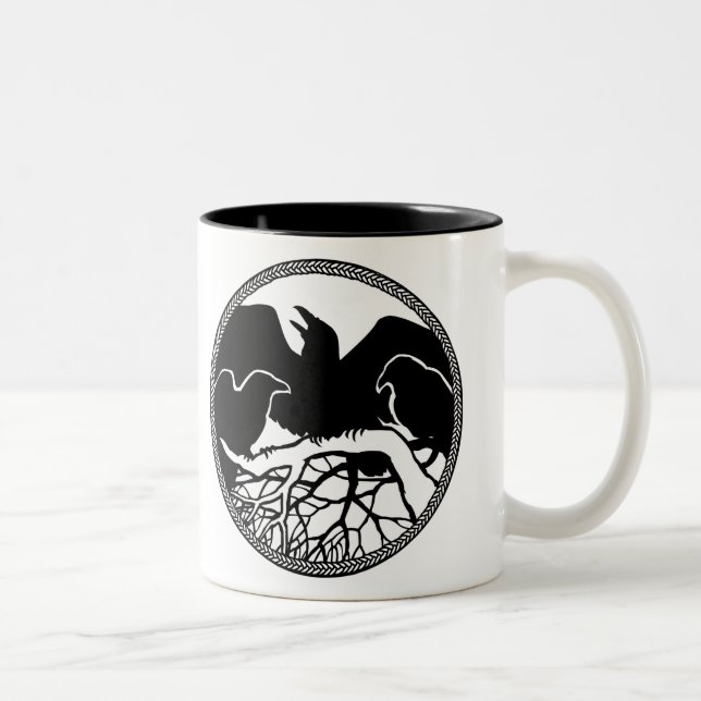 Caneca De Café Em Dois Tons Raven Art Mug Wild Bird Crow Cup Raven Mugs (Direita)