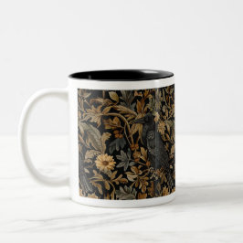 Caneca De Café Em Dois Tons Raven Mug Floral Medieval