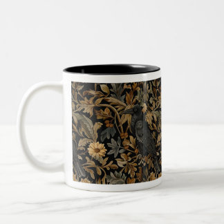 Caneca De Café Em Dois Tons Raven Mug Floral Medieval