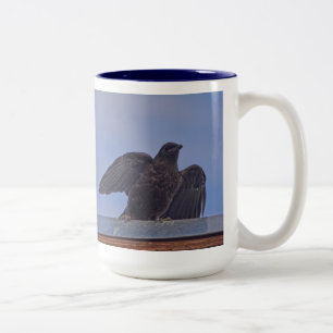 Caneca De Café Em Dois Tons Raven Preto Selvagem Amantes da Multidão #Presente