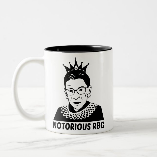 Caneca De Café Em Dois Tons RBG BLACK - Ruth Bader Ginsburg (Esquerda)