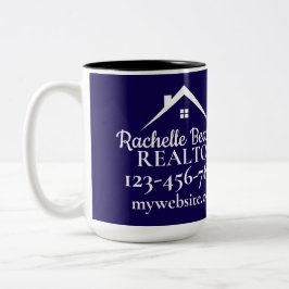 Caneca De Café Em Dois Tons Real Estate Marketing Custom Realtor