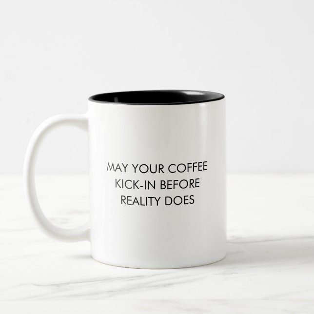 Caneca De Café Em Dois Tons Reality Coffee Humor Mug (Esquerda)