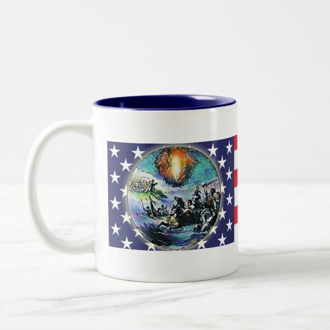 Caneca De Café Em Dois Tons Rebelião da bandeira dos EUA (Esquerda)