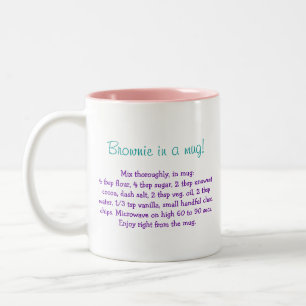 Caneca De Café Em Dois Tons Receita de brownie em uma caneca personalizada