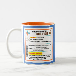 Caneca De Café Em Dois Tons Receita Engraçada Personalizada Coffee Mug