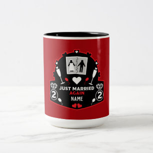 Caneca De Café Em Dois Tons Recem casados engraçado novamente