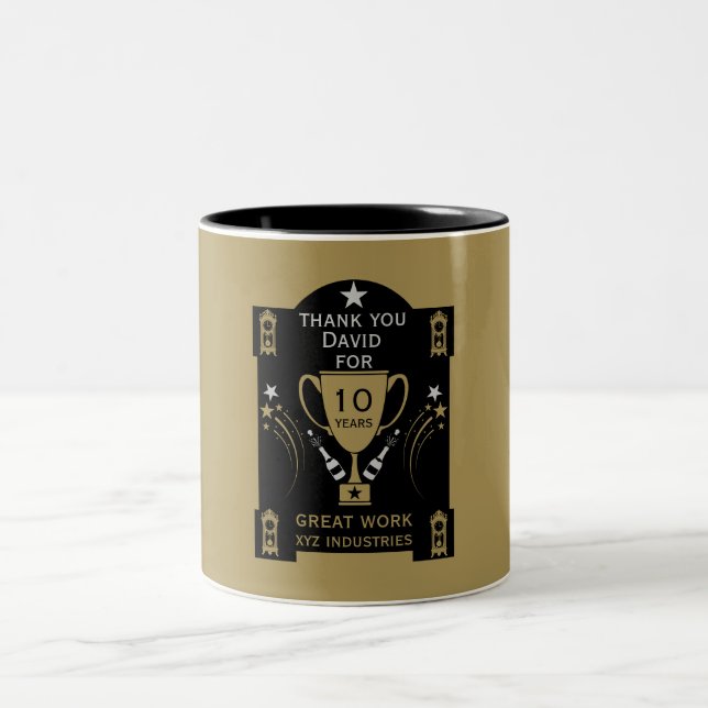 Caneca De Café Em Dois Tons Reconhecimento de Longo Serviço de Emprego (Centro)