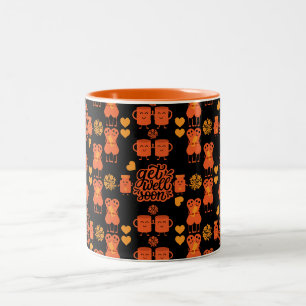 Caneca De Café Em Dois Tons Recuperação da Saúde Recupere-se Logo