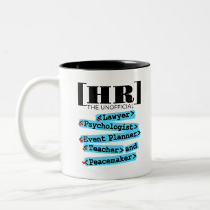 Caneca De Café Em Dois Tons Recursos Humanos não oficial Engraçado HR