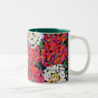 Caneca De Café Em Dois Tons Red Crystal Floral Blooms