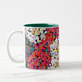 Caneca De Café Em Dois Tons Red Crystal Floral Blooms