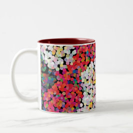 Caneca De Café Em Dois Tons Red Crystal Floral Blooms