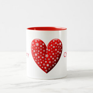 Caneca De Café Em Dois Tons Red Felry Christmas Heart