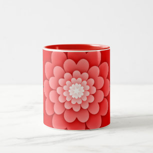 Caneca De Café Em Dois Tons Red Floral Mandala-58566