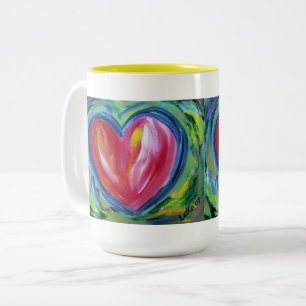 Caneca De Café Em Dois Tons Red Heart with Hope Art Custom Coffee Cups