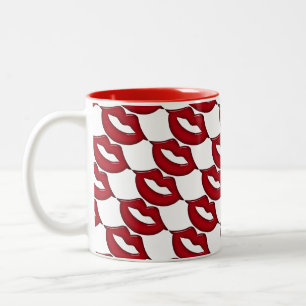 Caneca De Café Em Dois Tons Red Hot Lábios Café Mug