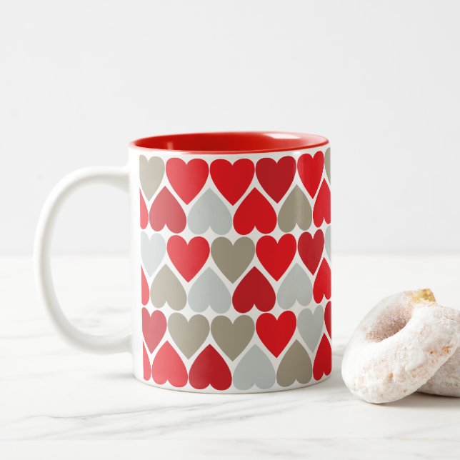 Caneca De Café Em Dois Tons Red Love Mug (Com Donut)
