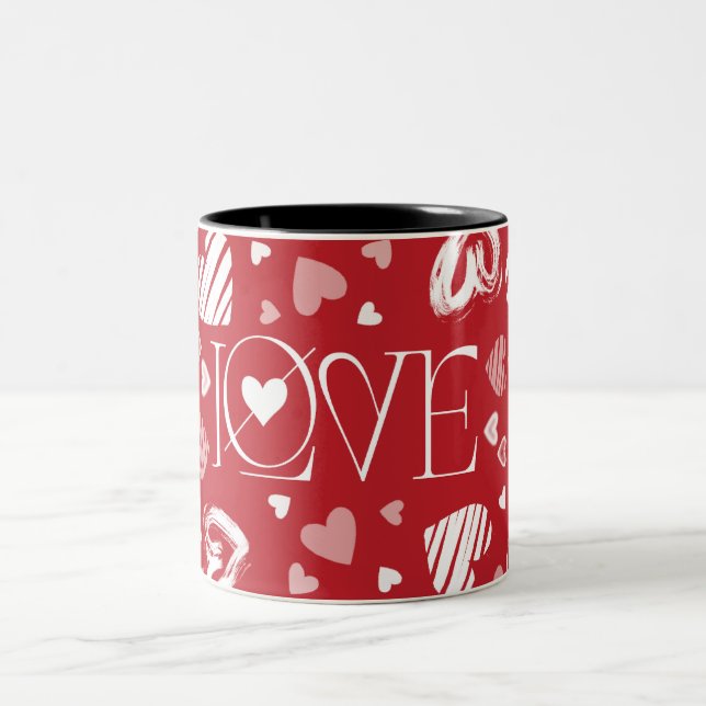 Caneca De Café Em Dois Tons Red Love Mug (Centro)