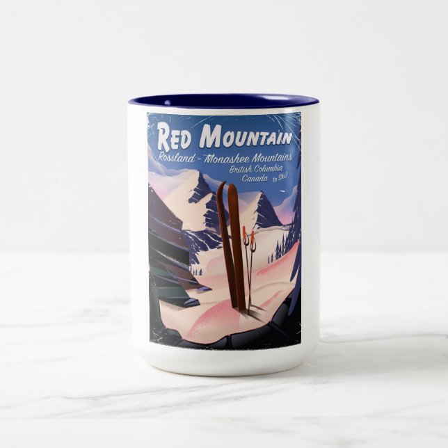 Caneca De Café Em Dois Tons Red Mountain British Columbia, Canadá, poster de e (Centro)
