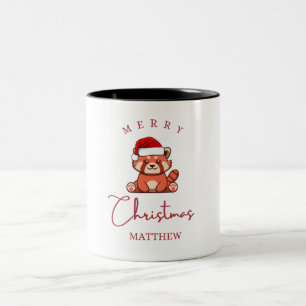 Caneca De Café Em Dois Tons Red Panda: Feliz Natal Matthew