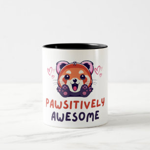 Caneca De Café Em Dois Tons Red Panda Pawsitively Incrível