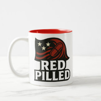 Caneca De Café Em Dois Tons Red Pilled™ Mug - Sip Up (Caneca Vermelha Pilled™)