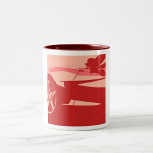 Caneca De Café Em Dois Tons Red Pop Art Corvette