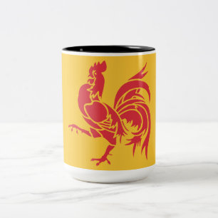 Caneca De Café Em Dois Tons Red Rooster (Bandeira da Valônia)