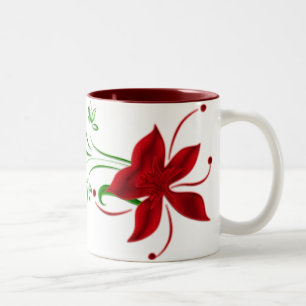Caneca De Café Em Dois Tons Red Star Gazer Lily Mug