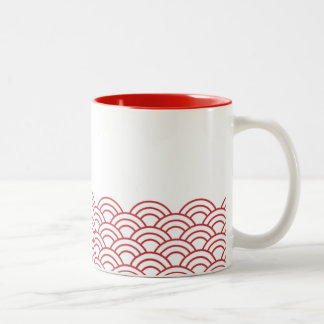 Caneca De Café Em Dois Tons Red Waves "Seigaiha" WAGARA