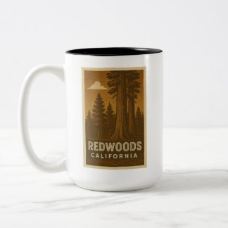 Caneca De Café Em Dois Tons Red Woods National Park California Large Mug