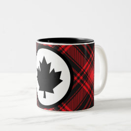 Caneca De Café Em Dois Tons Red Xadrez Canada Two-Tone Mug