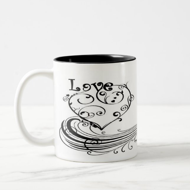 Caneca De Café Em Dois Tons Redemoinhos do Mocha de Looove (Esquerda)